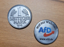 + AFD - Alternative f&uuml;r Deutschland - 2 Chip Einkaufswagen D-Mark silber + NEU +