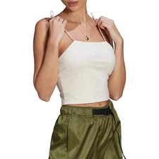  adidas Originals Women's Elastic Crop Top S & L OLIVE/ M & L CHALK WHITE NWT