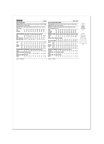 Simplicity Sewing Pattern S9958y5 Misses’ Top and Skirt size 18-26 - Picture 7 of 7