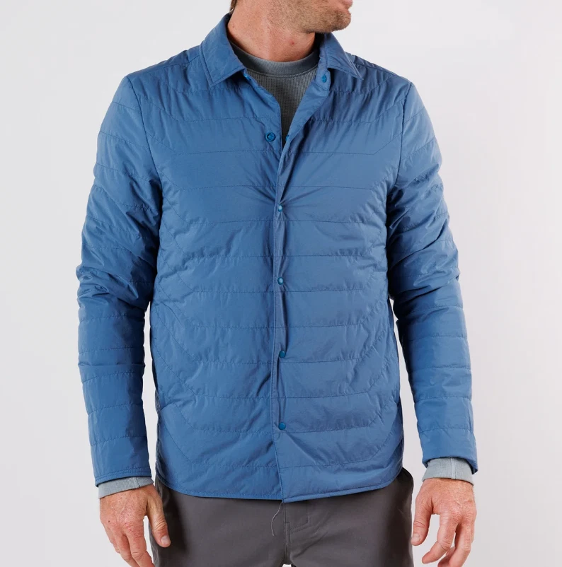 Men's Myles Reversible Insulated Shirt Jacket Dusty Blue Sz L