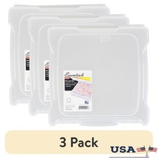 12in Scrapbook Box Clear Craft Storage Case Portable Organizer 1 Compartment New