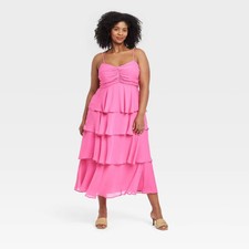 Women's Tiered Ruffle Maxi A-Line Dress - A New Day Mint Floral
