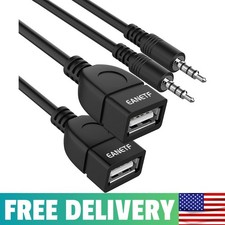 USB to Aux Audio Adapter, 2PCS 3.5Mm Male to USB Female for Playing Music with U