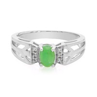 Cavill Ring Silber 925 Chrysopras Oval 0,3Ct WeißTopas Damen Elegant