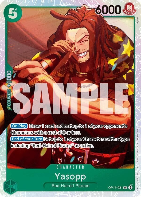 One Piece TCG -  Yasopp OP17-031  SR ENG NM/M