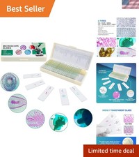 50 Prepared Microscope Slides for Kids - Plants, Insects, and Cells Education