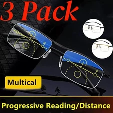 3Pack Smart Zoom Anti-blue Light Reading Glasses Progressive MultiFocus Reader