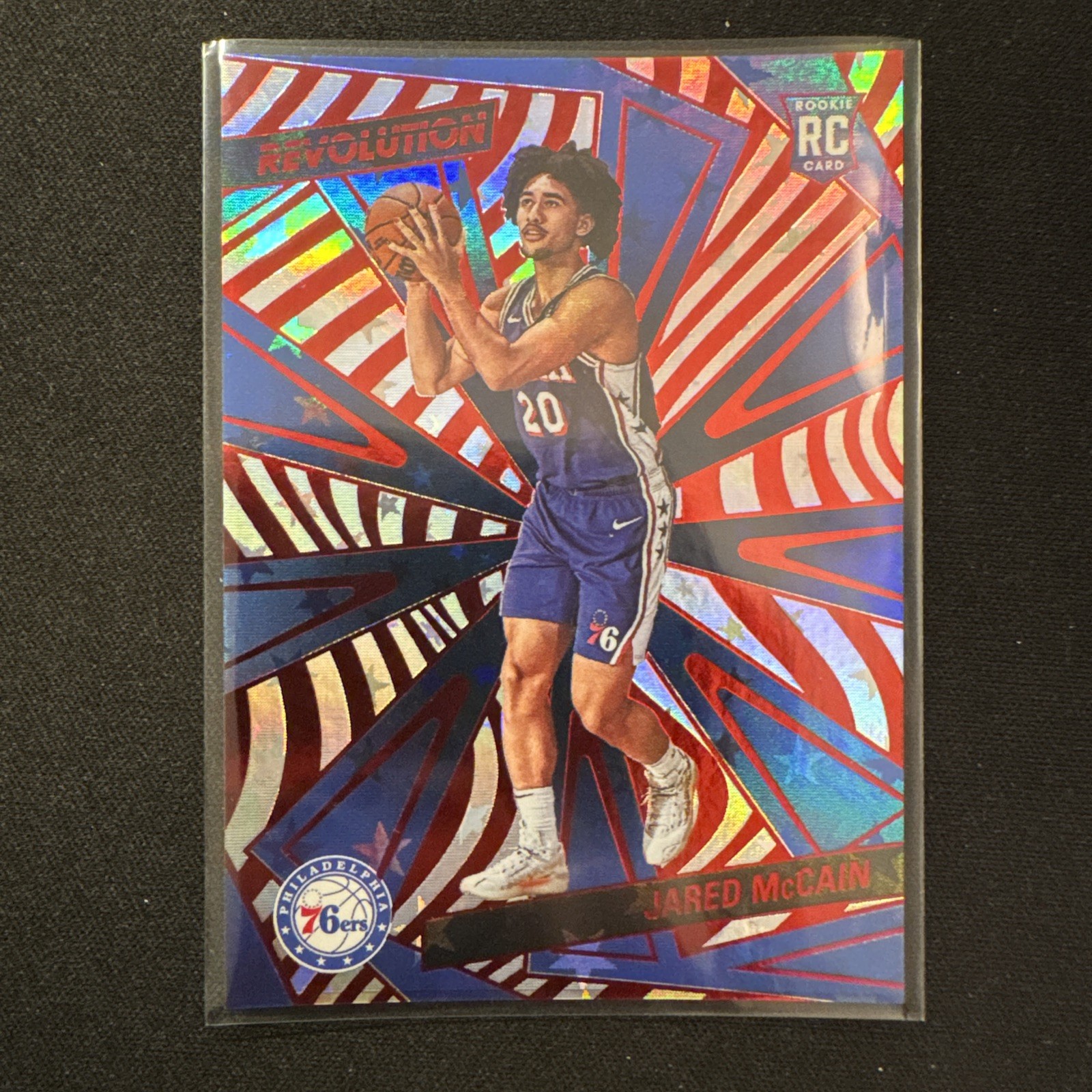 2024-25 Panini Revolution Basketball Jared McCain #124 Rookie Red Astro RC /299