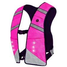 Chaleco Equi Light Pro Hi-Viz LED Adultos - Rosa/Plateado