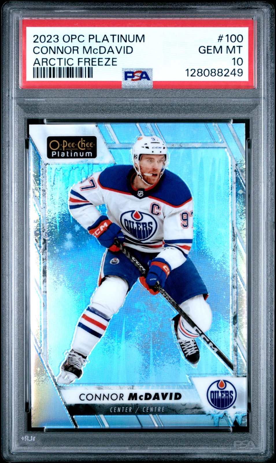 2023 OPC O-Pee-Chee Platinum Connor McDavid Arctic Freeze #100 /99 PSA 10