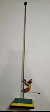 Vintage 1950's Jog-O The Climbing Monkey Tin Toy, jiggles down pole