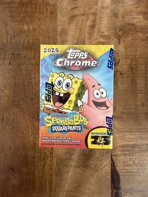 NEW 2025 Topps Chrome SpongeBob 25th Anniversary Blaster Value Box Sealed