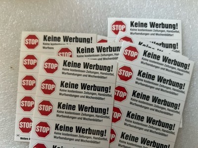 Bitte Keine Werbung Aufkleber - abzugeben gegen Portoauslage (1 )