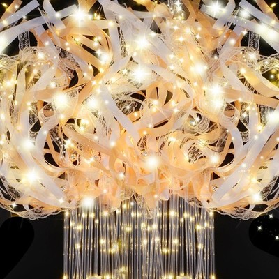 LED Wedding Fairy Wands With Lights Bells Silk Ribbon Party Decor 100 PCS