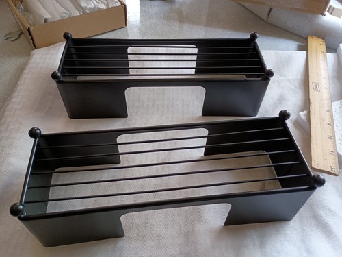 Toallero de papel plegable para encimera de baño de metal negro, bandeja de almacenamiento de servilletas - Imagen 9 de 9