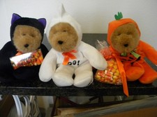 vintage 3 plush Halloween teddy bears 11" 1998-1999