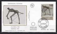 ENVELOPPE 1° JOUR FRANCE 1993 N° 2798 NUMEROTEE-ETAT .TB-VOIR SCAN-
