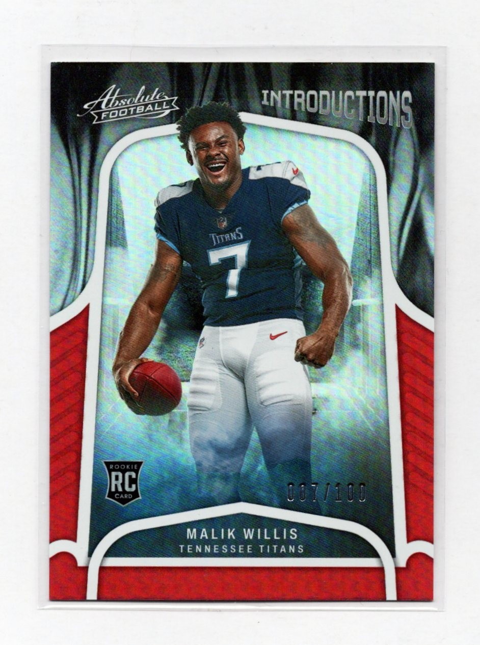 2022 Panini Absolute - Introductions Malik Willis #INT-2 Spectrum Red /100 (RC)