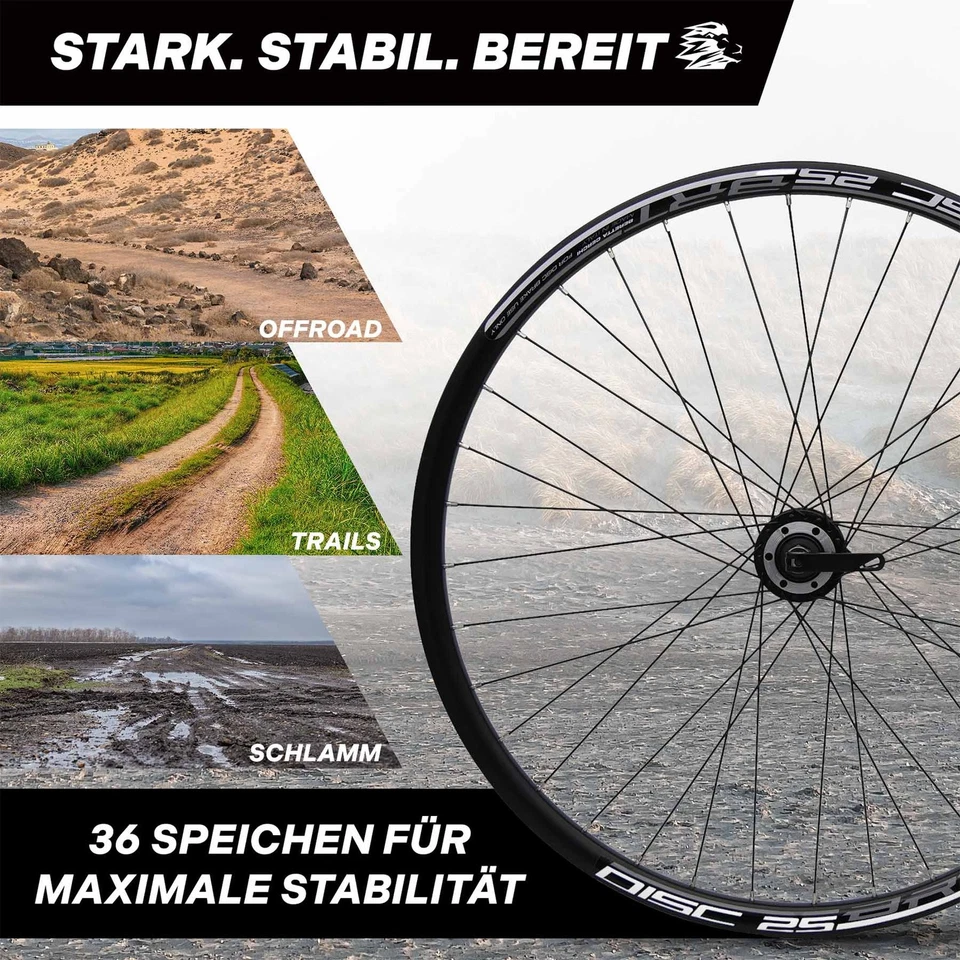 MTB Laufrad VR schwarz Vorderrrad für Scheibenbremse - Bild 3 von 4