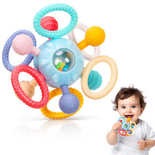 Baby Teething Toys for 0-6 6-12 Months, BPA Free Food Grade Silicone Teether, In