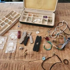 Costume Jewelry lot Vintage To Recent Silver Gold Tones Bead w/ case Case Knives