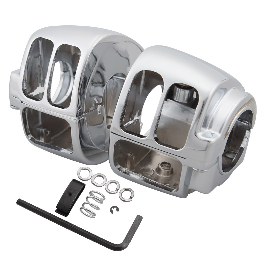 Chrome Hand Control Switch Housing Cover For Harley Road King Dyna Super Glide