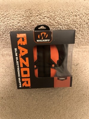 Walker's Razor Slim Electronic Shooting Earmuffs Coral Hi Gain Microphones