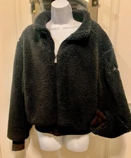 Alo Zip-up Polar Fleece Black Size Medium Long Sleeve Sweater No Hood