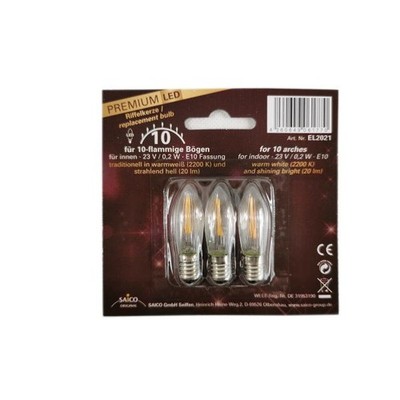 Saico LED-Ersatzlampe, E 10, 23 V, 0,2 W  Deko Weihnachten