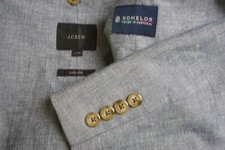 J. Crew Ludlow Cotton Linen Blend Blue Sport Coat Jacket Sz 44R