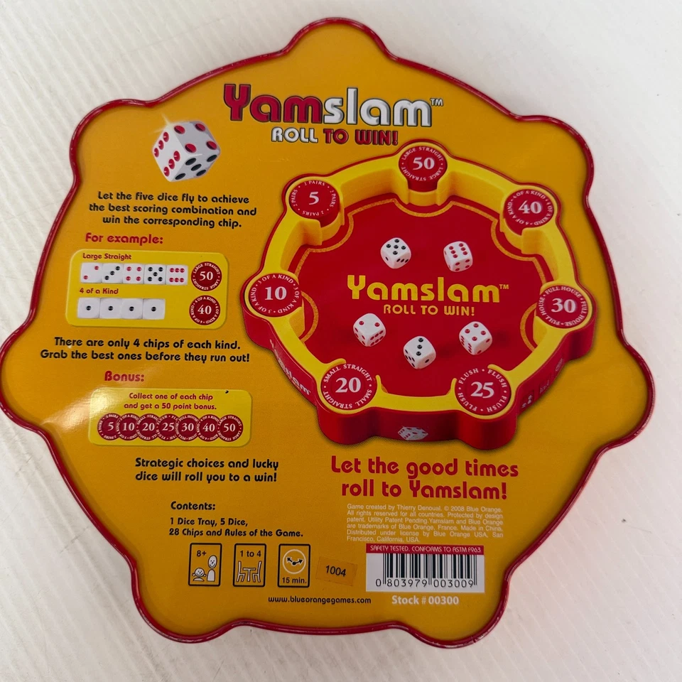 YamSlam Roll To Win Dice Game By Blue Orange Games Tin Box Complete Vintage 2008 - Image 4 of 4