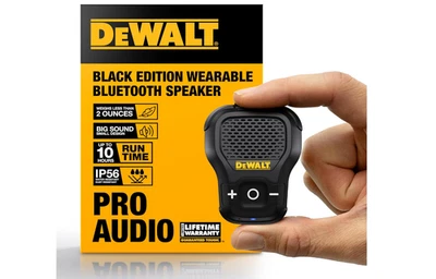Wearable Bluetooth Speaker [Limited Edition - Black] Clip-On Wireless Jobsite Pr