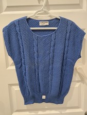 Vintage Alfred Dunner Cable-Knit Sweater Vest Made in USA NWT M Cotton