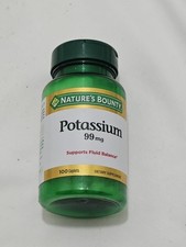 Nature's Bounty Potassium 99Mg Support Fluid Balance 100 Caps Exp 09/2025
