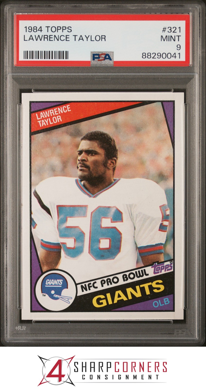 1984 TOPPS #321 LAWRENCE TAYLOR GIANTS HOF PSA 9