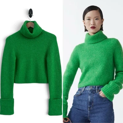 Stockholm Atelier & Other Stories XS Green Wool Alpaca Turtleneck Sweater NWT - Image 1 of 4