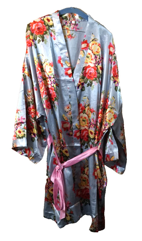 Unbranded xl - xxxl satin floral print kimono robe