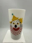 Hazel Atlas Clown Cup Milk Glass 1950s Vintage Mid Century MCM