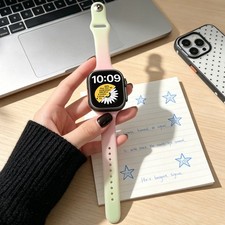 Gradient Slim Waist Silicone Watch Band For Apple Watch 12 11 10 SE/Ultra 4 49mm