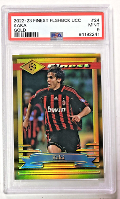 2022-23 Topps Finest Flashbacks UEFA Kaka Gold Refractor /50 PSA 9
