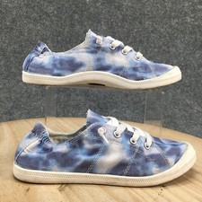 Mad Love Shoes Womens 7 Sneakers Blue Tie Dye Lace Up Low Top Comfort Round Toe