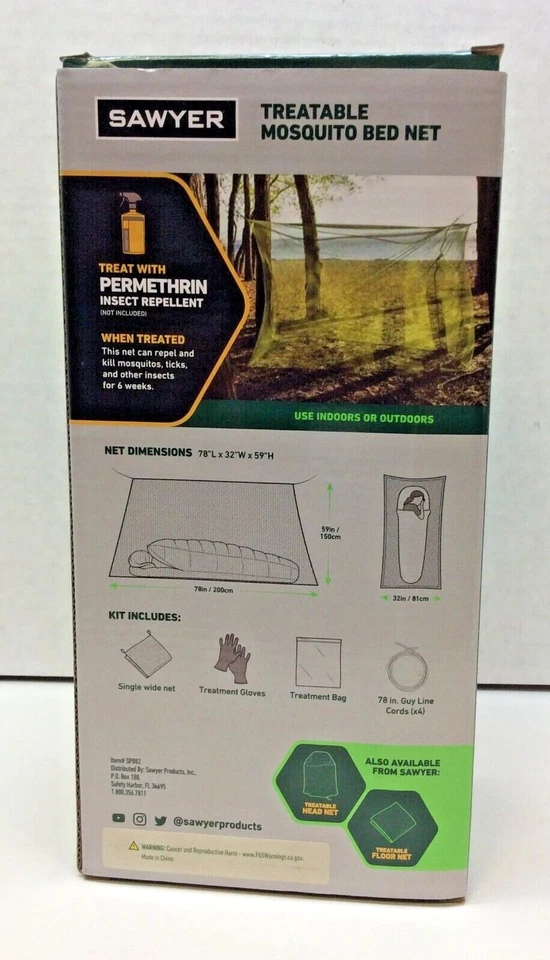 Mosquitera Sawyer con kit de tratamiento, malla fina, color oscuro, envío gratuito Foto 2 de 4