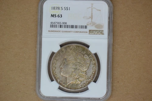 1878-S Morgan Dollar- NGC MS-63. Nice Toning.