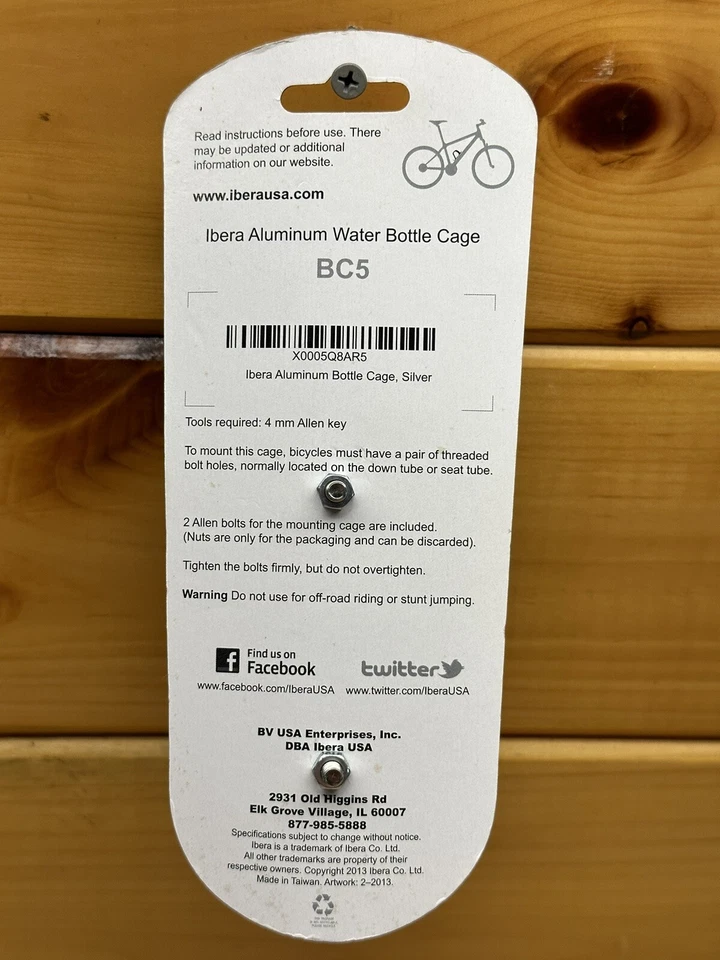 Ibera Bicycle Lightweight Aluminum Water Bottle Cage Silver - Image 2 of 4