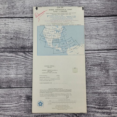 1976 NOAA CH-24 World Aeronautical Chart 1:1,000,000 Sca - 第 1/4 張圖片