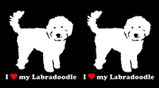 I Love my Labradoodle White Vinyl Decal Car Truck Window Laptop Notebook Tablet