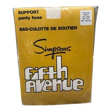 Vintage Simpsons Fifth Avenue Support Pantyhose Extra Long White 135-160lbs