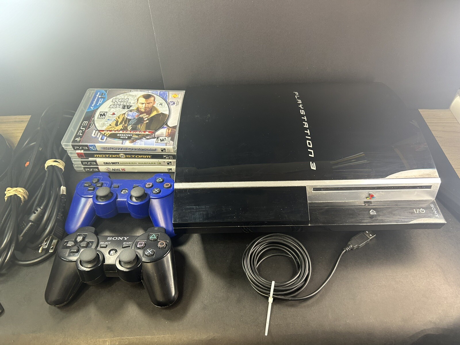 Sony PlayStation 3 PS3 Fat 80GB CECHK01 Console Tested w/Controller & 5