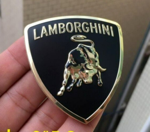 Lamborghini Metal Shield Logo Badge Bull Gold Urus Uracan Av