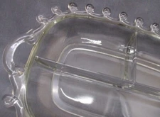 HEISEY Elegant Glass LARIAT 12” 3-part Oval CELERY RELISH 2-handle Tray 1942-57